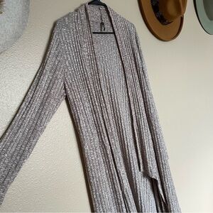 NWOT Women’s - EDISTA - Stone Cream Beige Layered Long Cardigan Sweater Shawl